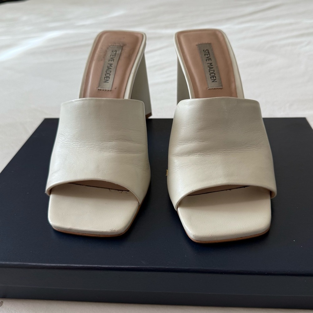 Steve Madden Cream Women's Mules w8 - slip-on